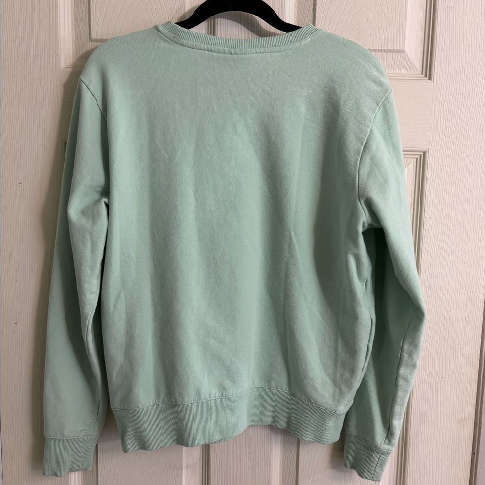 Fila Light Mint Green Crewneck Athletic Sweatshirt Pockets - Picture 4 of 5